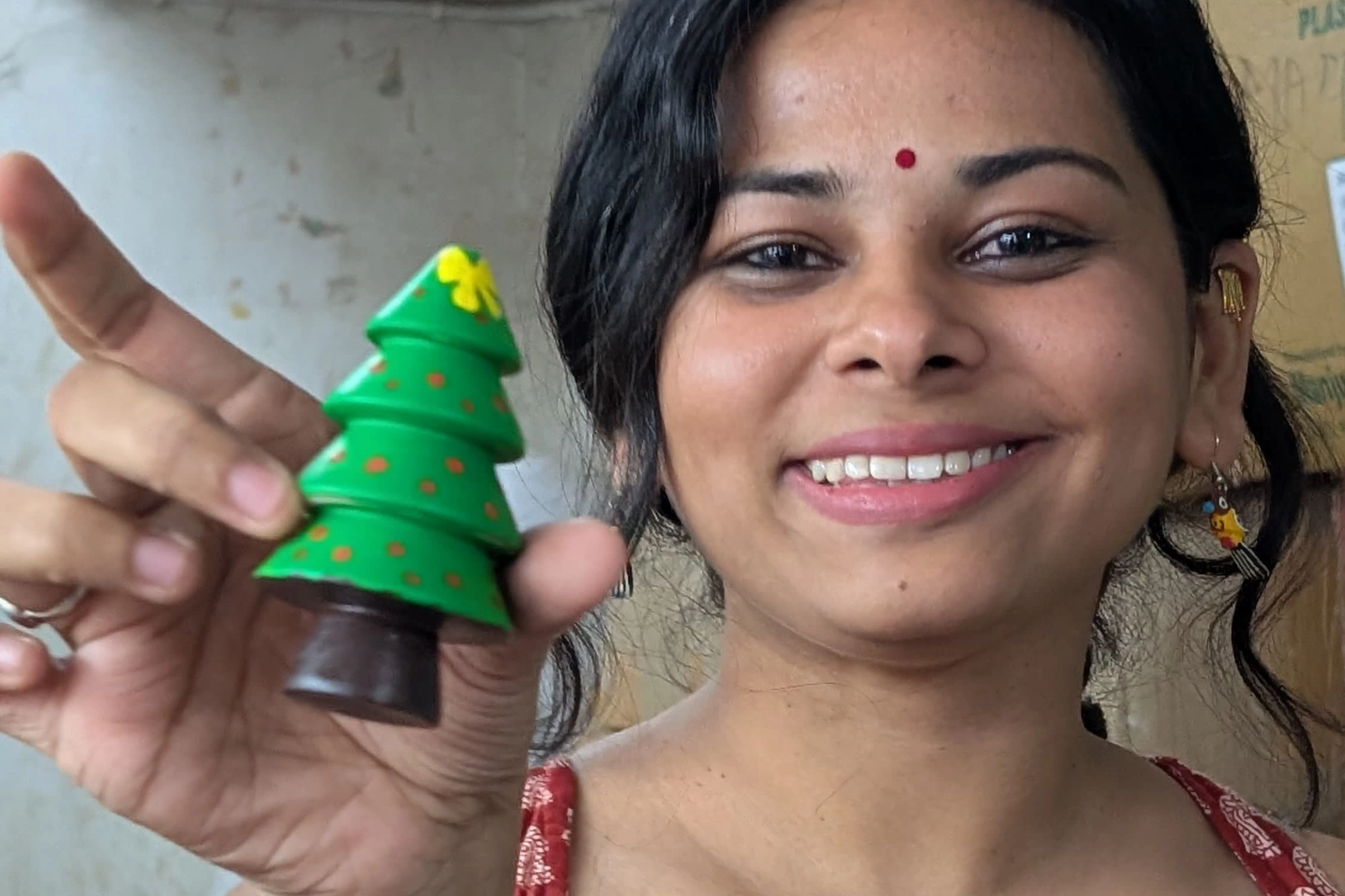 Christmas themed toy making at Channapatna
