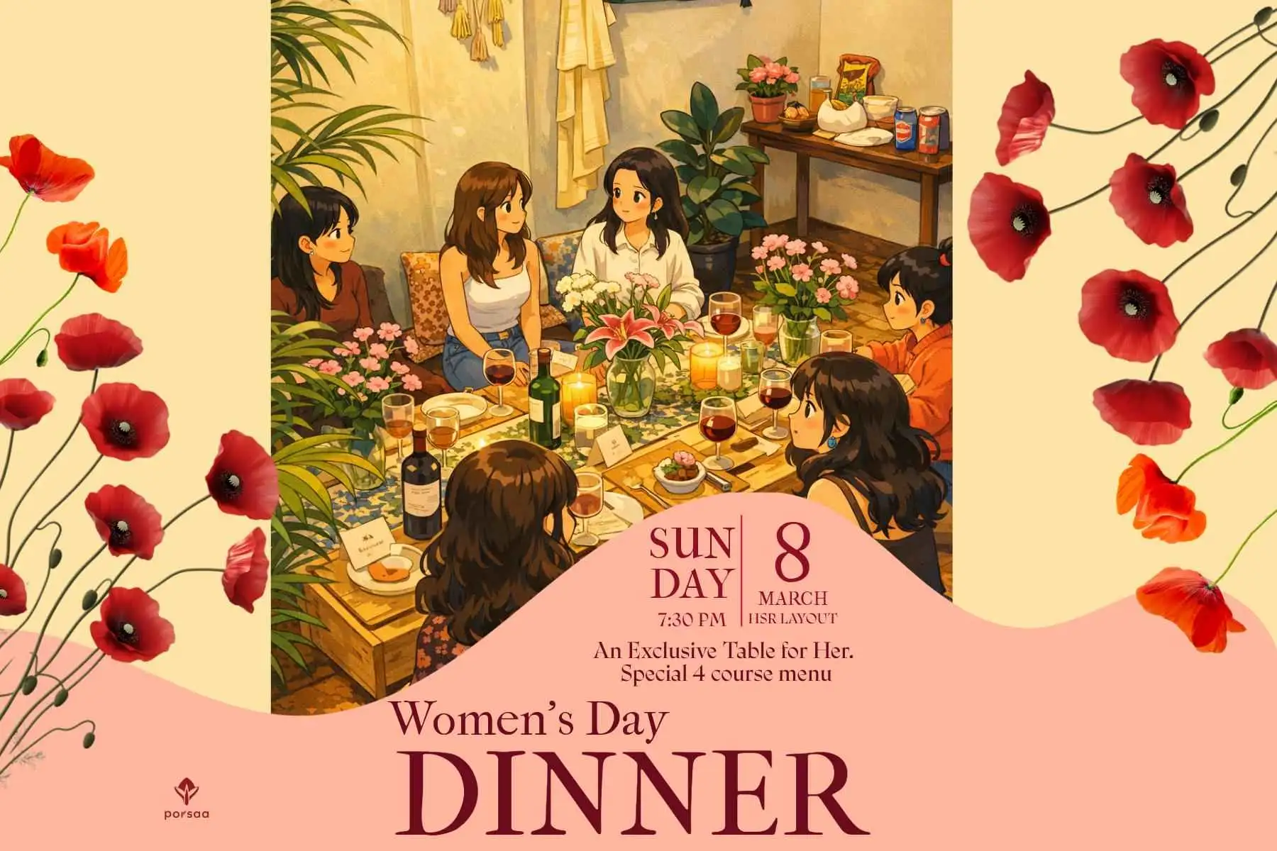 Special Womens Only Table - Intimate 4-Course Dinner Experience