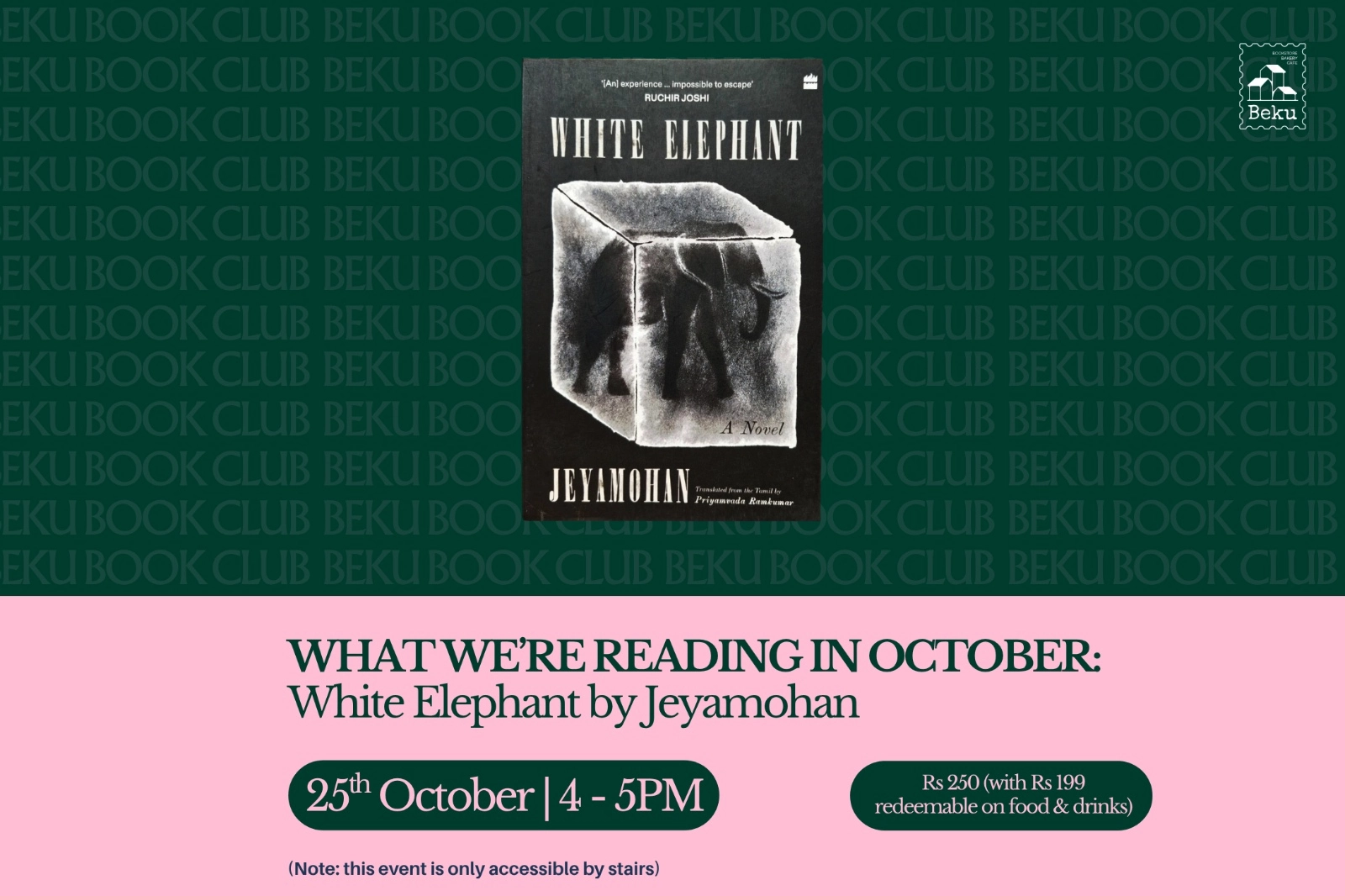 Beku Book Club - White Elephant by Jeyamohan in Bengaluru