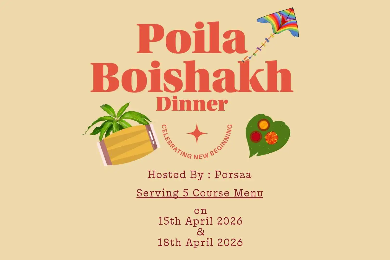 Poila Boisakh- Intimate 5-Course Dinner Experience