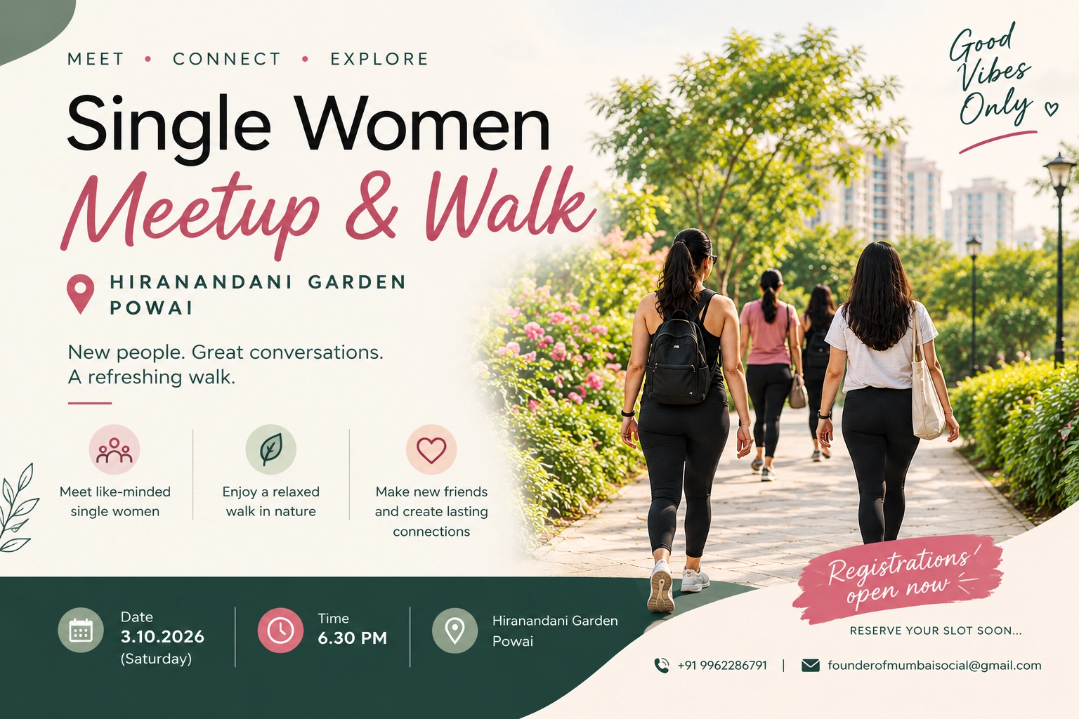 HIRANANDHANI EVENING WALK (For Single Women)